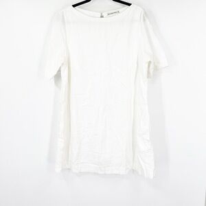 Abercrombie & Fitch White Linen Blend Shift Dress Boat Neck